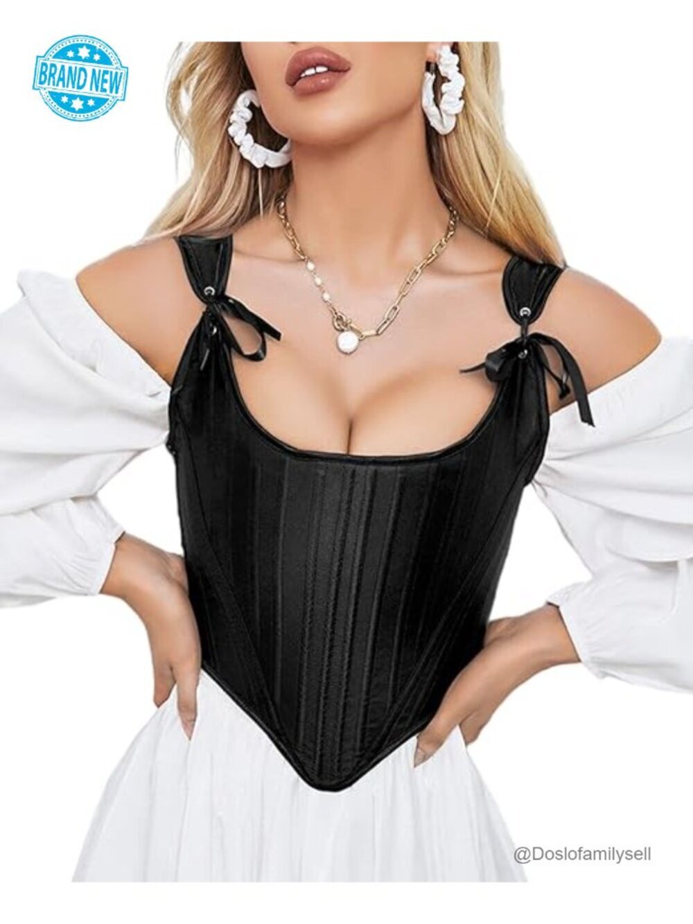 Vintage Asymmetrical Hem Overbust Corset Lace-up Back Bustier Shapewear Top